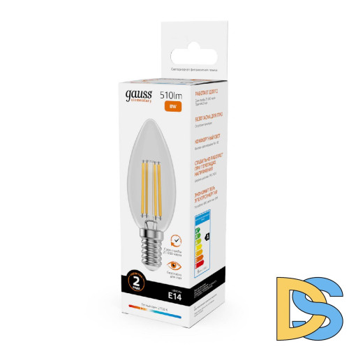 Лампа светодиодная Gauss Filament Elementary E14 8W 2700K 32118