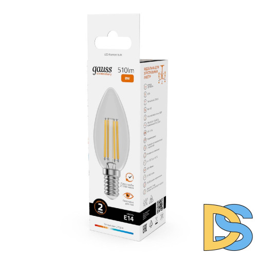 Лампа светодиодная Gauss Filament Elementary E14 8W 2700K 32118