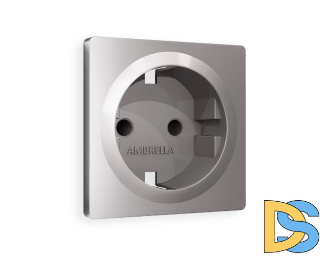 Лицевая панель для розетки с/з и шторками Ambrella Volt Alfa AP5070