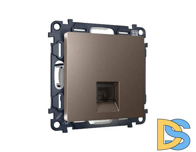 Комплект механизма телефонной розетки RJ-11(4P4C) со шторкой Ambrella Volt Alfa MA642030