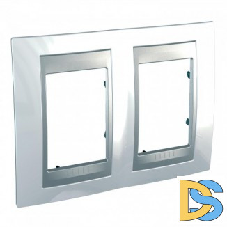 Рамка 2-ая (двойная), Нордик/Алюминий (металл), серия UNICA TOP/CLASS, Schneider Electric