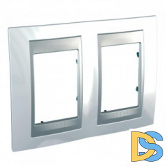 Рамка 2-ая (двойная), Нордик/Алюминий (металл), серия UNICA TOP/CLASS, Schneider Electric