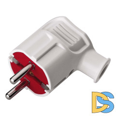 Вилка L-образная с заземлением Mono Electric белый 170-010002-807