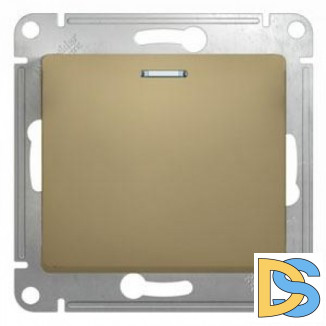 Выключатель 1-клавишный, с подсветкой, Титан, серия Glossa, Schneider Electric