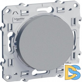 Выключатель 1-клавишный, перекрестный (с трех мест), Алюминий, серия Odace, Schneider Electric