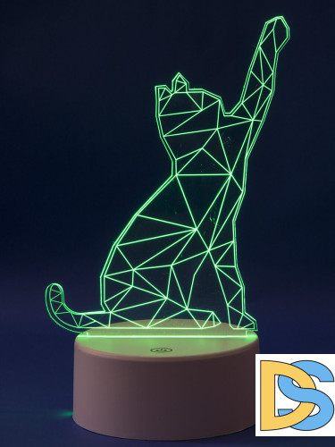 Фигурка светодиодная «Кошка» Uniel (UL-00007419) ULI-M501 RGB/3AAA Catty/White