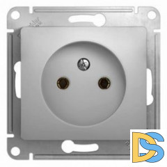 Розетка 1-ая электрическая без заземления, Алюминий, серия Glossa, Schneider Electric