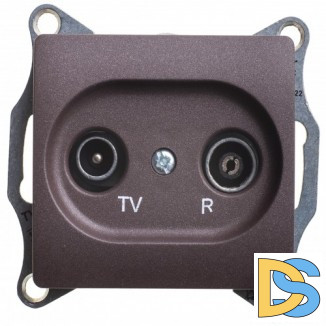 Розетка телевизионная оконечная ТV-FМ, Шоколад, серия Glossa, Schneider Electric