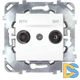 Розетка телевизионная единственная ТV-FМ-SАТ, Белый, серия Unica, Schneider Electric