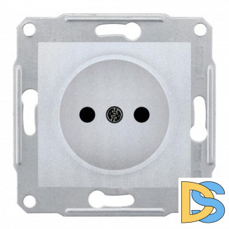 Розетка 1-ая электрическая без заземления, Алюминий, серия Sedna, Schneider Electric