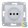 Розетка 1-ая электрическая без заземления, Алюминий, серия Sedna, Schneider Electric