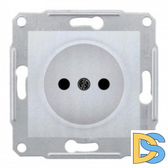 Розетка 1-ая электрическая без заземления, Алюминий, серия Sedna, Schneider Electric