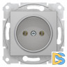 Розетка 1-ая электрическая без заземления, Алюминий, серия Sedna, Schneider Electric