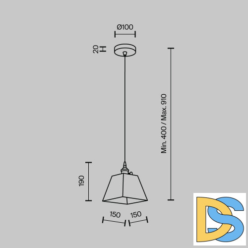 Подвесной светильник Modestyle MS.153.150 BS