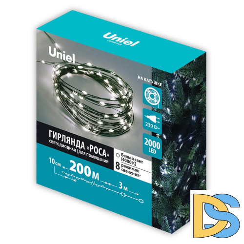 Гирлянда Роса Uniel ULD-S20000-2000/DGA WHITE IP20 DEW UL-00012091