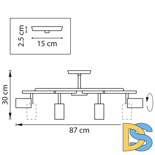Люстра на штанге Lightstar Rullo LR718318 (571718+214431-8)