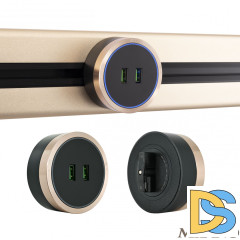 Трековая розетка Arte Milano Am-track-sockets 380066TS LED/USBx2 Gold