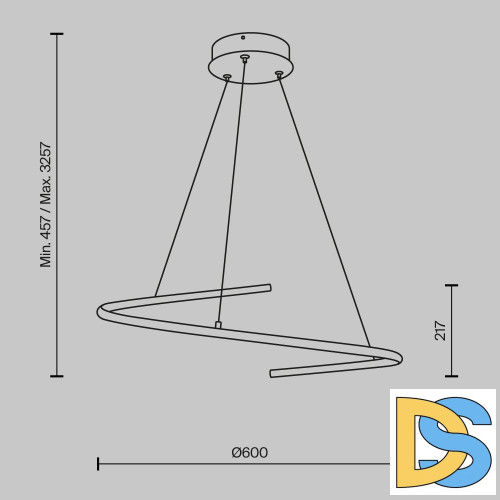Подвесная люстра Maytoni Curve MOD242PL-L33BK