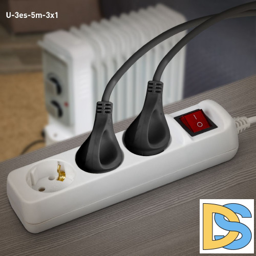 Удлинитель электрический Эра U-3es-5m-3x1 Б0028379