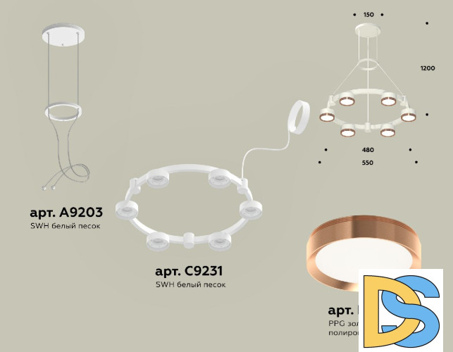 Подвесная люстра Ambrella Light Traditional (A9203, C9231, N8126) XR92031103