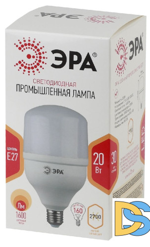 Лампа светодиодная Эра E27 20W 2700K LED POWER T80-20W-2700-E27 Б0027000