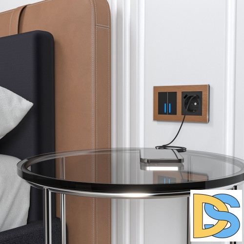 Розетка с заземлением, шторками и USB тип A+C Werkel (черный) W1171708