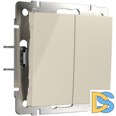 Выключатель двухклавишный с самовозвратом (слоновая кость) W1122403