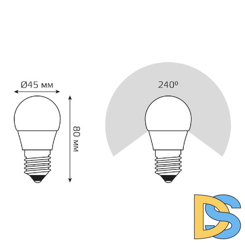 Лампа светодиодная диммируемая Gauss E27 7W 4100K матовая 105102207-S
