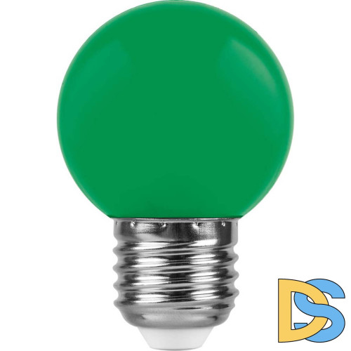 Лампа светодиодная Feron E27 1W Зеленый Шар Матовая LB-37 25117