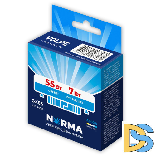 Лампа светодиодная Volpe Norma LED-GX53-7W/4000K/GX53/FR/NR UL-00011424