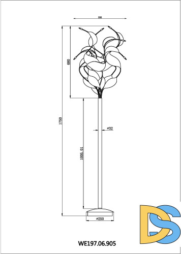 Торшер Wertmark Alessandra WE197.06.905