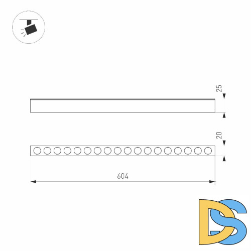 Трековый магнитный светильник Arlight MAG-DOTS-25-L600-18W Warm3000 050054