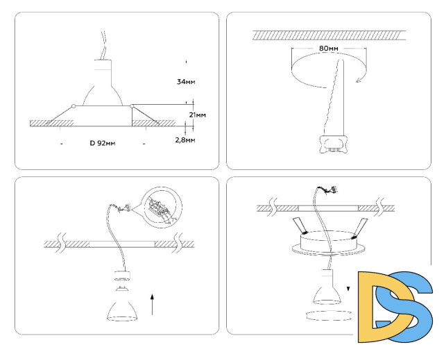 Встраиваемый светильник Ambrella Light Standard Tech A8921