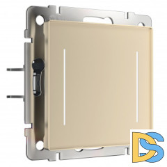 Сенсорный выключатель двухклавишный с подсветкой (шампань) W4522011