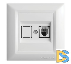 Розетка для сетевого кабеля LAN белая Vesta-Electric Roma White
