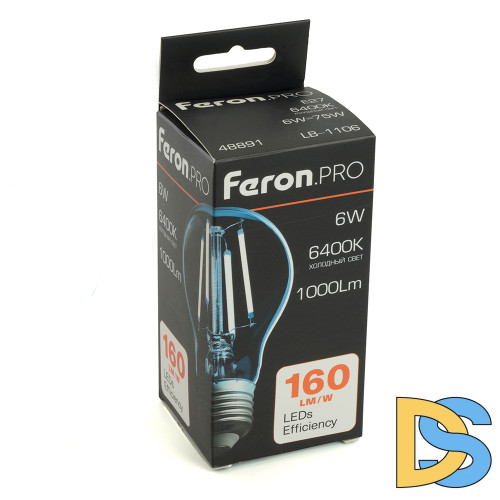 Светодиодная лампа Feron LB-1106 E27 6W 6400K 48891