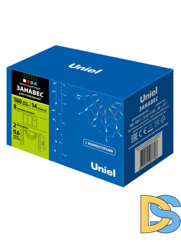 Светодиодная гирлянда (UL-00001411) Uniel занавес Радуга 220V разноцветный ULD-E1906-180/DTK MULTI IP20 RAINBOW-2