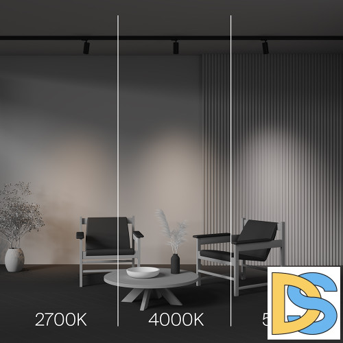 Трековый трехфазный светильник Maytoni Technical Three phase track system Trinity Focus Led TR197-3-12WCCT-M-B