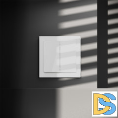 Перекрестный переключатель встраиваемый VOLTUM S70 двухклавишный 10А, (белый глянцевый)