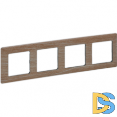 Рамка Legrand Valena Life 4 поста Светлое дерево 754184