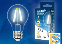 Лампа светодиодная филаментная (UL-00002874) Uniel E27 7W 4000K LED-A60-7W/NW/E27/CL/DIM GLA01TR