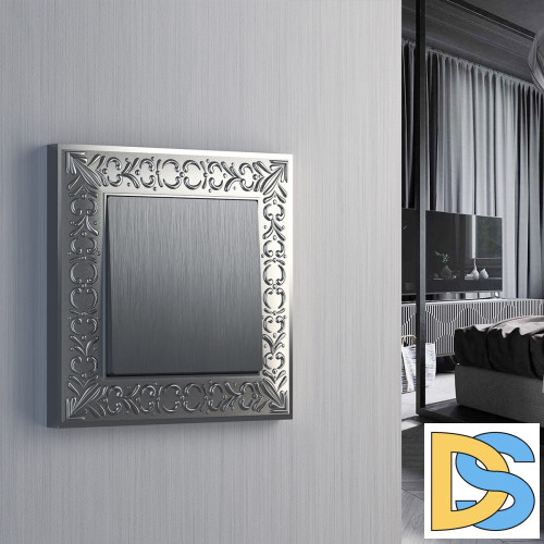 Выключатель одноклавишный проходной Werkel cеребряный рифленый W1112009 4690389158902