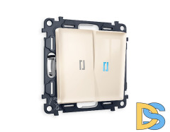 Комплект механизма 2-кл выключателя с подсветкой Ambrella Volt Alfa MA304020