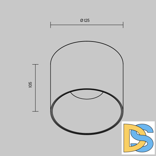 Накладной светильник Maytoni Alfa LED C064CL-01-25W3K-RD-B
