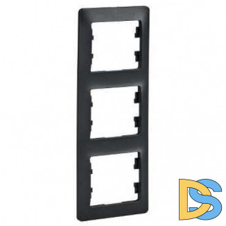 Рамка 3-ая (тройная) вертикальная, Антрацит, серия Glossa, Schneider Electric