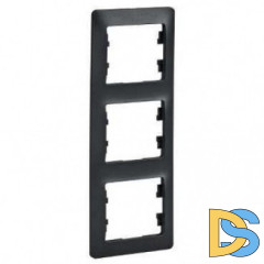 Рамка 3-ая (тройная) вертикальная, Антрацит, серия Glossa, Schneider Electric
