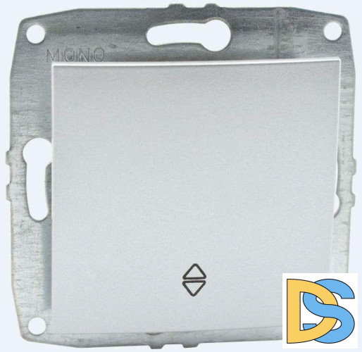 Выключатель одноклавишный проходной Mono Electric Despina-Larissa 10А 250В серебро 500-002125-109