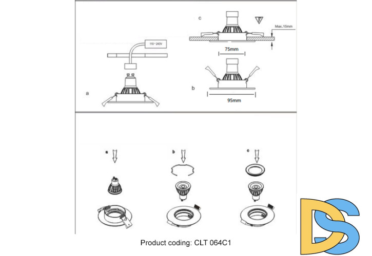 Встраиваемый светильник Crystal Lux CLT 064C1 BL