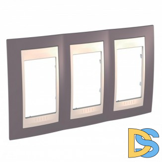 Рамка 3-ая (тройная), Лиловый/Бежевый, серия Unica, Schneider Electric