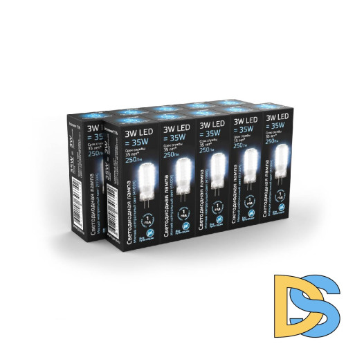 Лампа светодиодная Gauss G4 3W 4100K прозрачная 107707203